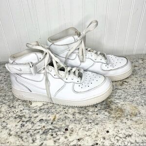 Nike Air Force 1 Mid White Sneakers Size 7Y